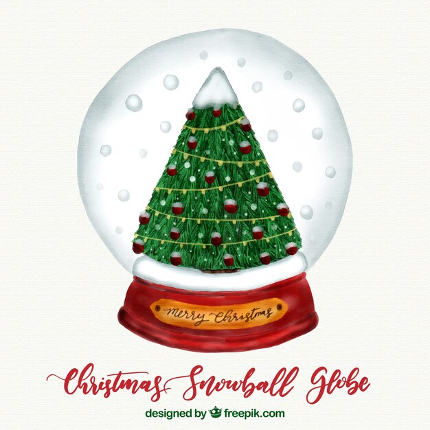 Kostenloser Vektor weihnachten snowglobe hintergrund