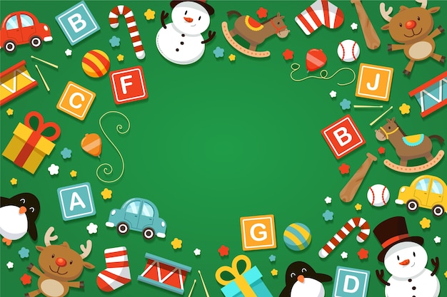 Weihnachten spielt hintergrund im flachen design