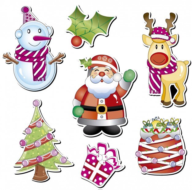 Kostenlose Vektor weihnachten zeichen sammlung