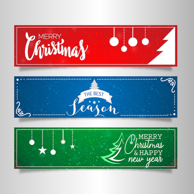 Kostenloser Vektor weihnachts-banner-set