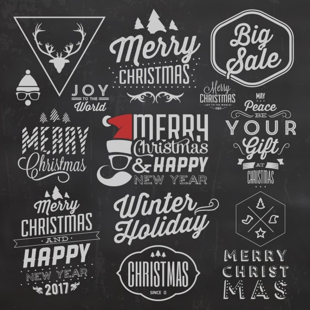 Kostenloser Vektor weihnachts-designs kollektion