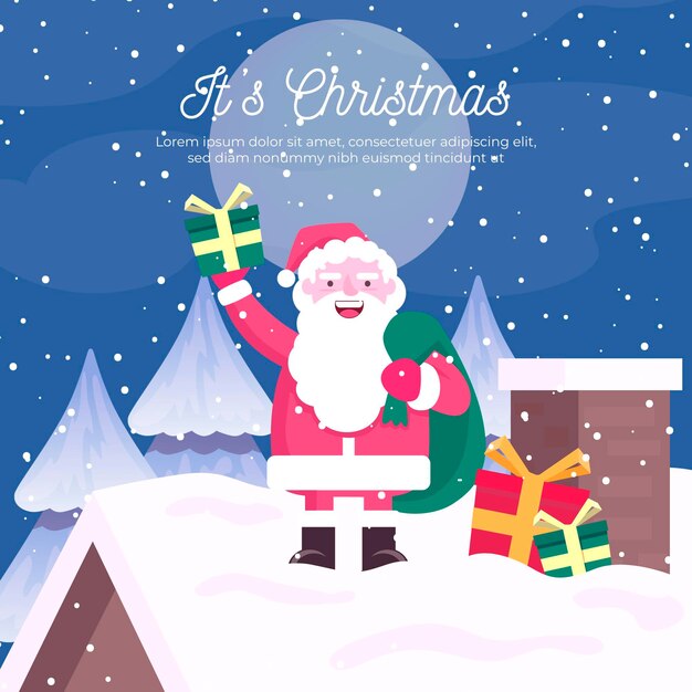 Weihnachts-Hintergrund im flachen Design