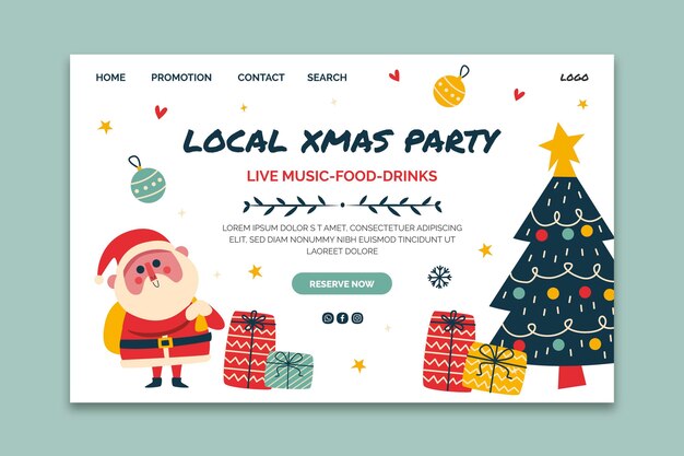 Weihnachts-Landing-Page-Vorlage