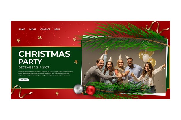 Kostenloser Vektor weihnachts-landingpage