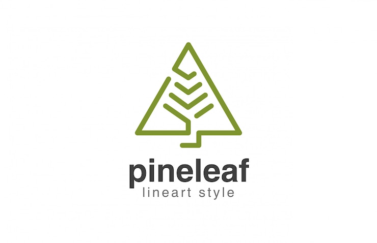 Kostenlose Vektor weihnachtsbaum logo abstrakte lineare stil-ikone