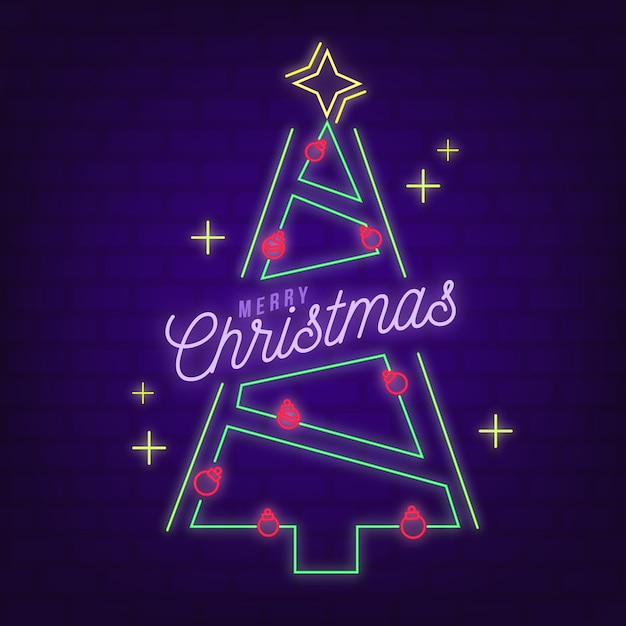 Weihnachtsbaumkonzept mit Neondesign