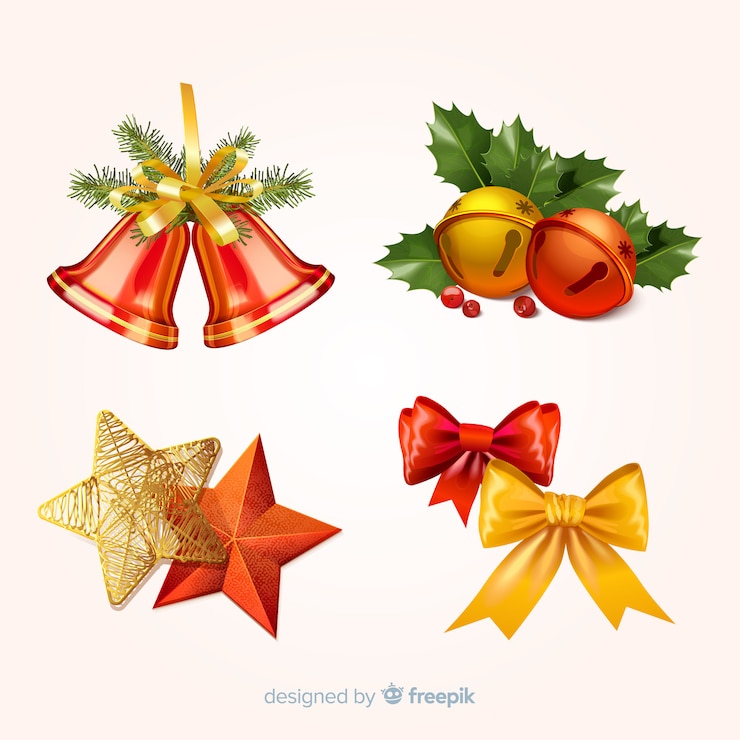 Kostenlose Vektor weihnachtsdekoration eingestellt