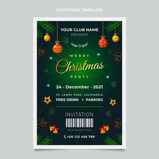 Weihnachtseinladungsschablone mit Farbverlauf
