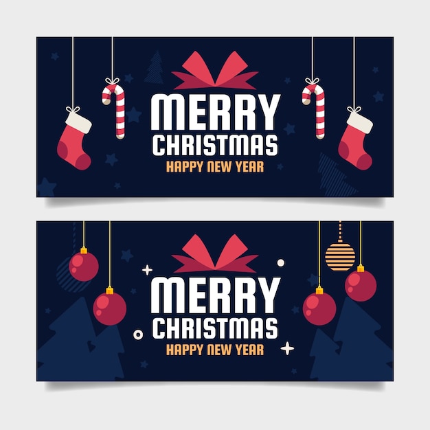 Weihnachtsfahnen im flachen design