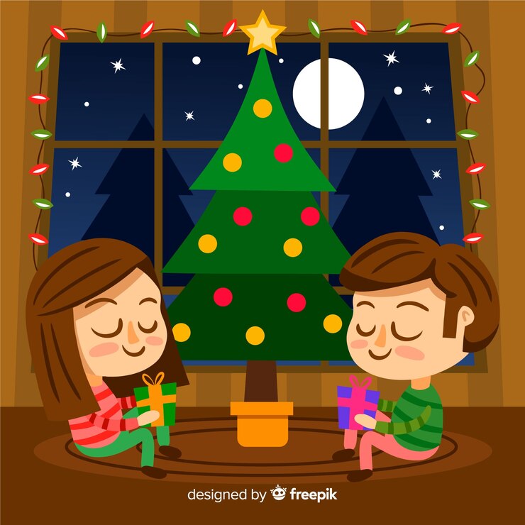 Kostenlose Vektor weihnachtsfamilie