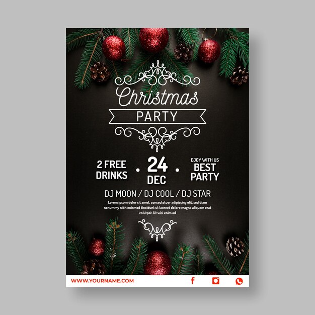 Weihnachtsfeier Plakat Vorlage mit Foto