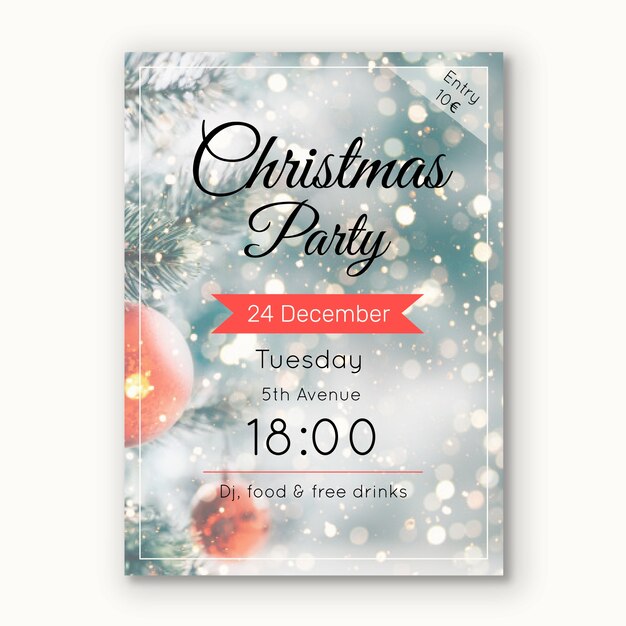 Weihnachtsfeier Plakat Vorlage mit Foto