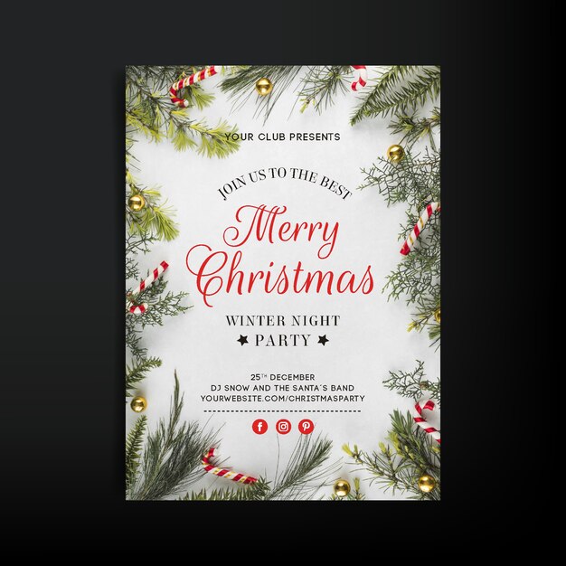 Weihnachtsfeier Plakat Vorlage mit Foto