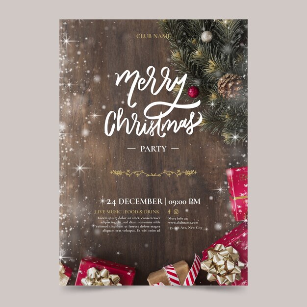 Weihnachtsfeier Plakat Vorlage mit Foto
