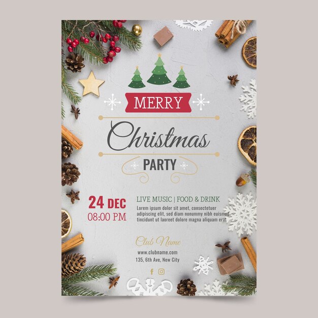 Weihnachtsfeier Plakat Vorlage mit Foto