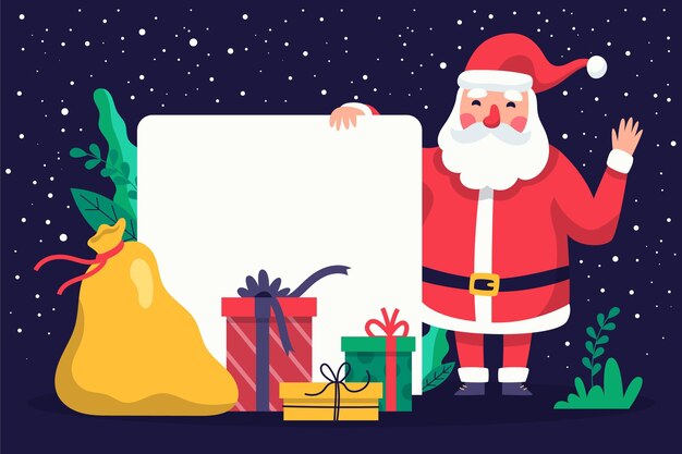 Weihnachtsfigur mit leerem Banner