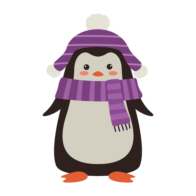 Kostenloser Vektor weihnachtsfigur pinguin-illustration isoliert