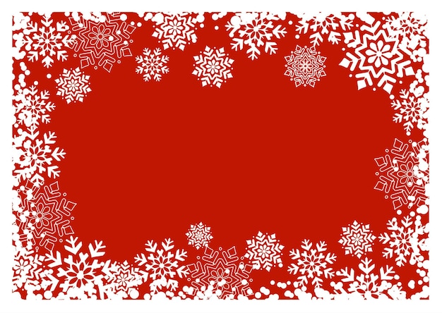 Weihnachtshintergrund mit einem dekorativen schneeflockenrand