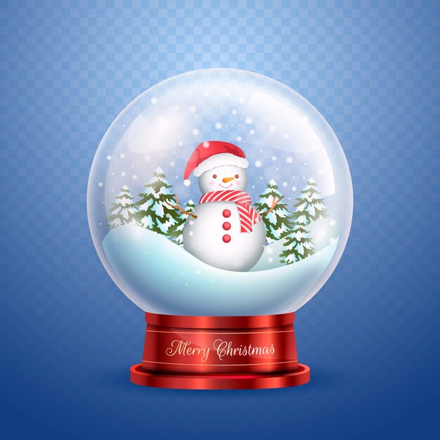 Weihnachtsschneeballkugel mit Schneemann