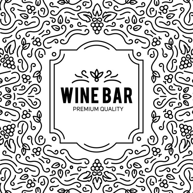 Wein Glas und Trauben Vintage Schriftzug Hintergrund