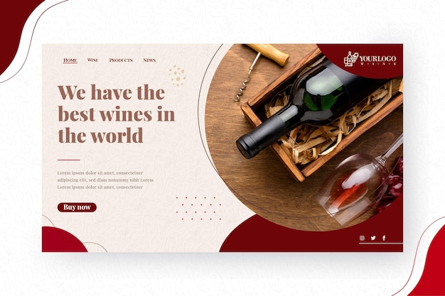 Wein landing page vorlage