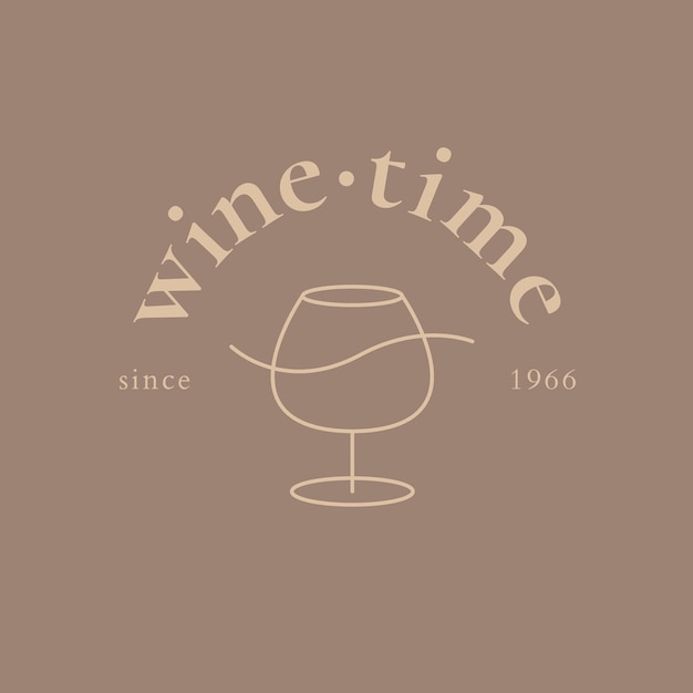 Weinbar-logo-vorlage mit minimaler weinglasillustration