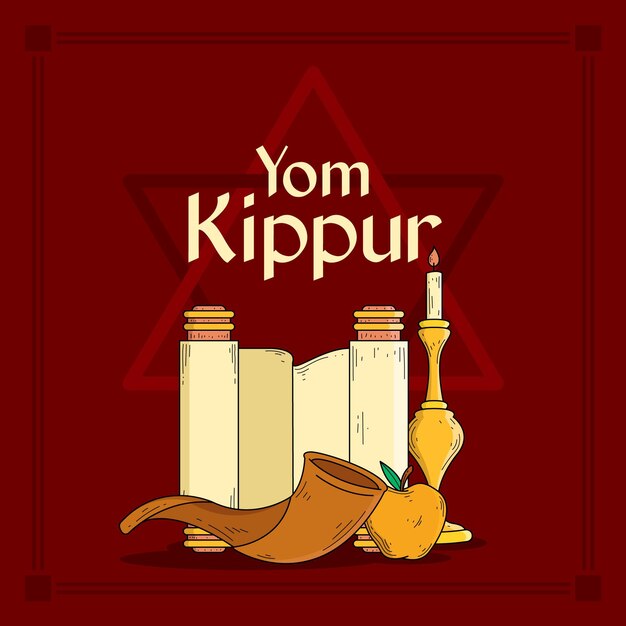 Weinlese yom kippur Hintergrund mit Horn