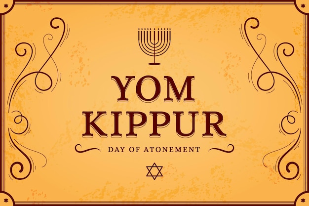 Kostenloser Vektor weinlese yom kippur konzept