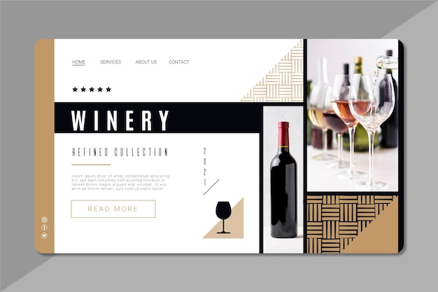 Kostenloser Vektor weinmarke landing page