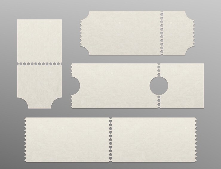 Kostenlose Vektor weiß textiertes kupon oder ticket 3d-mockup