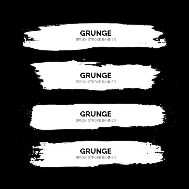 Kostenloser Vektor weiße grunge pinselstrich banner vorlage