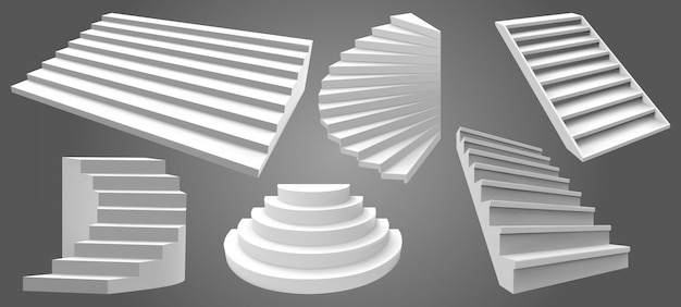 Weisse Realistische Treppen Der Architektur Einfache Innentreppen Moderne Leitertreppen Treppenabbildung Innenarchitektur Treppe Treppe Zum Aufstieg Karriere Premium Vektor