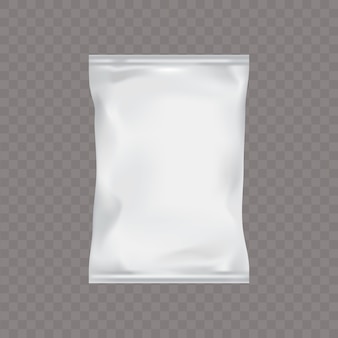Weiße rechteckige plastikverpackung für lebensmittel