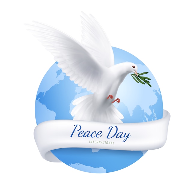 Weiße Taube zum Weltfriedenstag