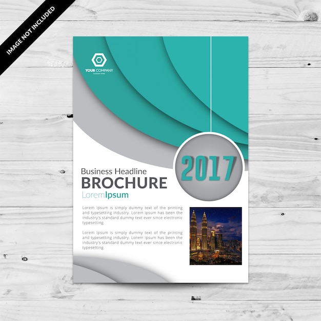Kostenloser Vektor weiße und blaue business-broschüre mit grauen details