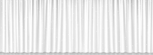 Kostenloser Vektor weiße vorhänge für fenstertheater oder kinobühne