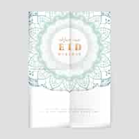 Kostenloser Vektor weißer eid mubarak flyer