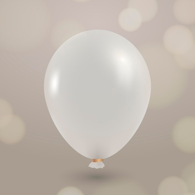 Kostenloser Vektor weißer glitzerparty-ballonvektor