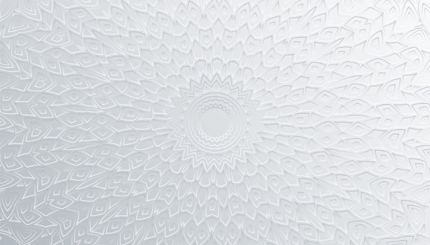 Kostenloser Vektor weißer hintergrundentwurf der künstlerischen 3d-mandala-dekoration