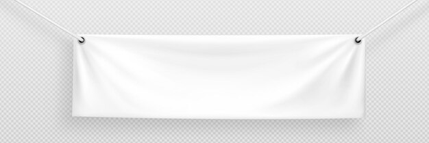 Weißer, leerer Stoff-Leinwand-Banner-Schild-Vektor