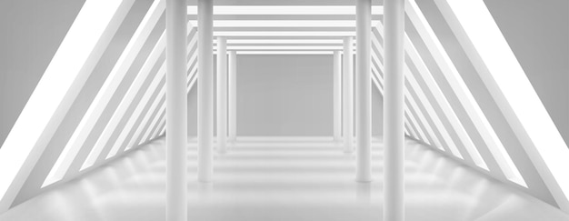 Kostenloser Vektor weißer offener innenraum mit säulen