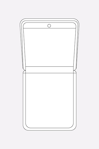Weißes faltbares Telefon, leerer Bildschirm, Flip-Telefon-Vektorillustration