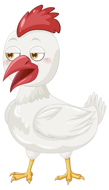 Kostenloser Vektor weißes huhn im cartoon-design