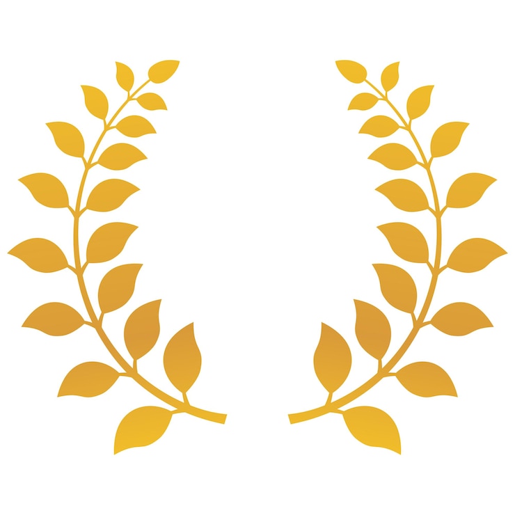 Kostenlose Vektor weizenblätter award circle gold gradient