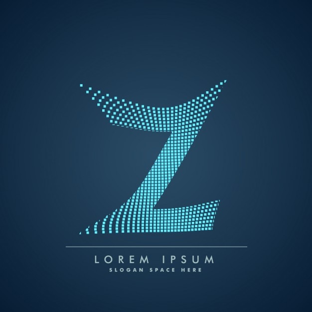 Wellenförmige buchstaben z-logo im abstrakten stil