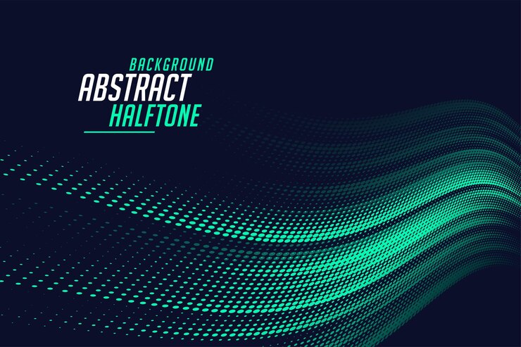 Kostenlose Vektor wellenförmiges hintergrunddesign mit geometrischem muster im halbtonstil