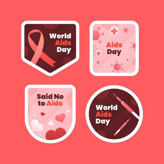 Welt-AIDS-Tag Etiketten Sammlung