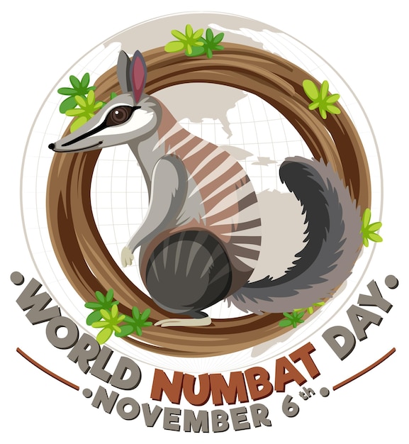 Welt-numbat-tag-logo-konzept