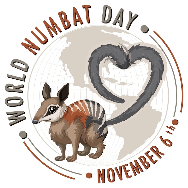 Kostenlose Vektor welt-numbat-tag-logo-konzept