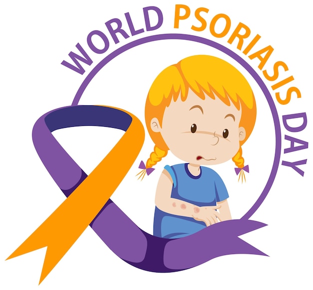 Kostenloser Vektor welt-psoriasis-tag-banner-design